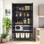 Armoire garde-manger moderne 71 po, armoire de rangement en métal avec portes et tablettes réglables pour la chambre à coucher, le salon et la cuisine-2037888996