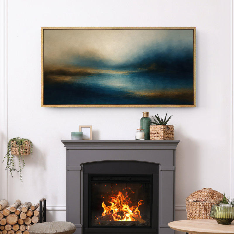 Grande impression sur toile encadrée, impression de paysage abstrait pour la décoration intérieure moderne, Naturel