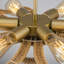 Jollain 6-Light Natural Rattan Coastal Semi-Flush Mount Chandelier