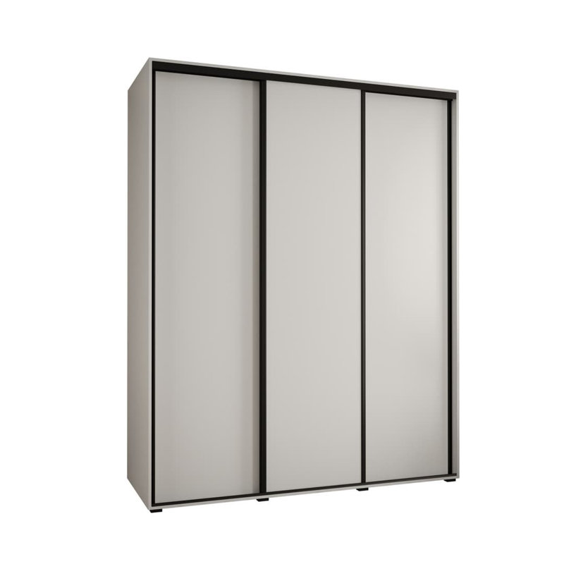 Aylamae 3 Door Manufactured Wood Wardrobe, White