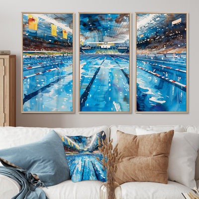Piscine olympique avant la course I - Ensemble de décoration murale de natation