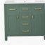 Ensemble de meuble-lavabo simple 36 po avec lavabo en céramique 36 po, armoire de salle de bain moderne autoportante avec 4 tiroirs et 2 armoires, meuble de rangement pour salle de bain, ensemble de meuble-lavabo avec cadre en bois massif, vert