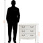 Armoire de rangement à 3 tiroirs avec poignées en métal à finition blanche Ripple, H 31,27 po x l 31,19 po x P 13,44 po
