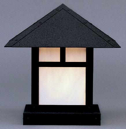 McLoud Frosted Pier Mount Light, 12.75" H x 12" W, Satin Black, White Opalescent
