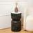 Drum End Table with White Marble Top