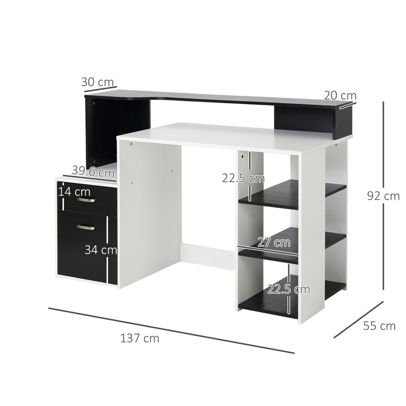 Computer Desk, Black/White