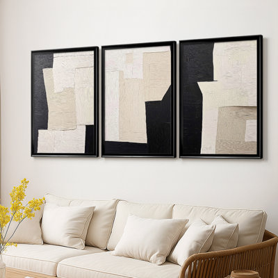 ABSTRACT Series DCXLIX - Toile tendue avec châssis encadré - 3 pièces