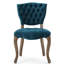 2 chaises bleu sarcelle foncé - structure en bois et chaises en velours captivantes (2)