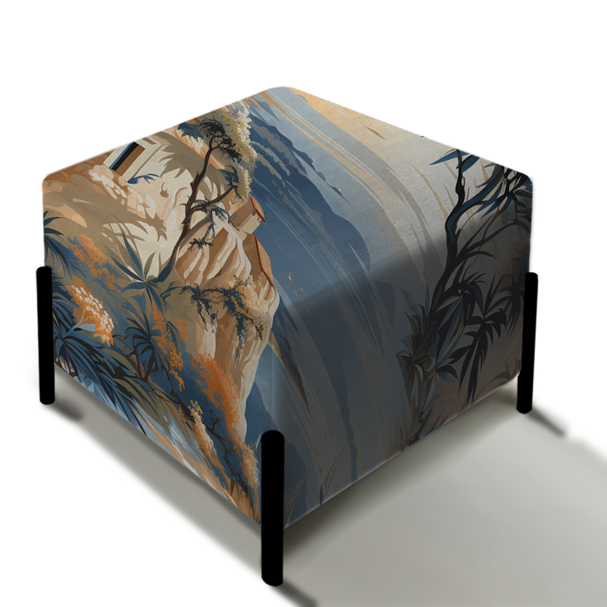 Design Art Mediterranean Oasis Botanical Pattern - Patchwork Square ...