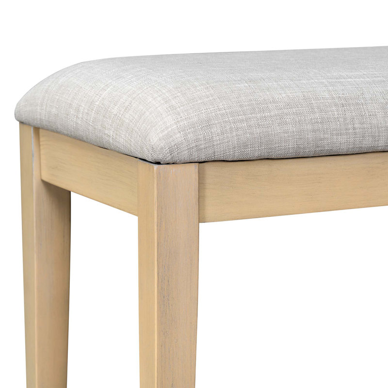 Ensemble de table de salle à manger en bois extensible 78,1 pouces pour 6 personnes, ensemble de table de cuisine avec banc et 4 chaises rembourrées, pour la cuisine, la salle à manger
