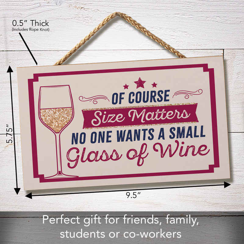 Size Matters Humorous Hanging Wall Sign
