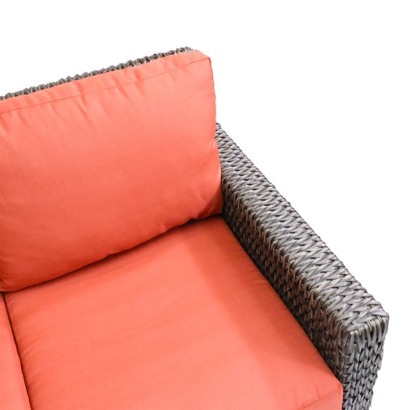 Canapé modulaire 4 pièces avec coussins rouges Krikacy Laguna Point, Rouge