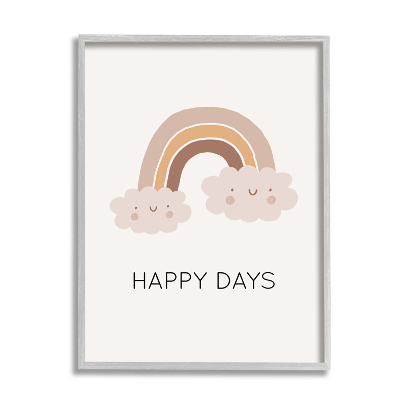 «Happy Days Rainbow On Wood» par LSR Design Studio, impression, Estampe numérique Farmhouse, H 20 po x l 16 po x P 1,5 po