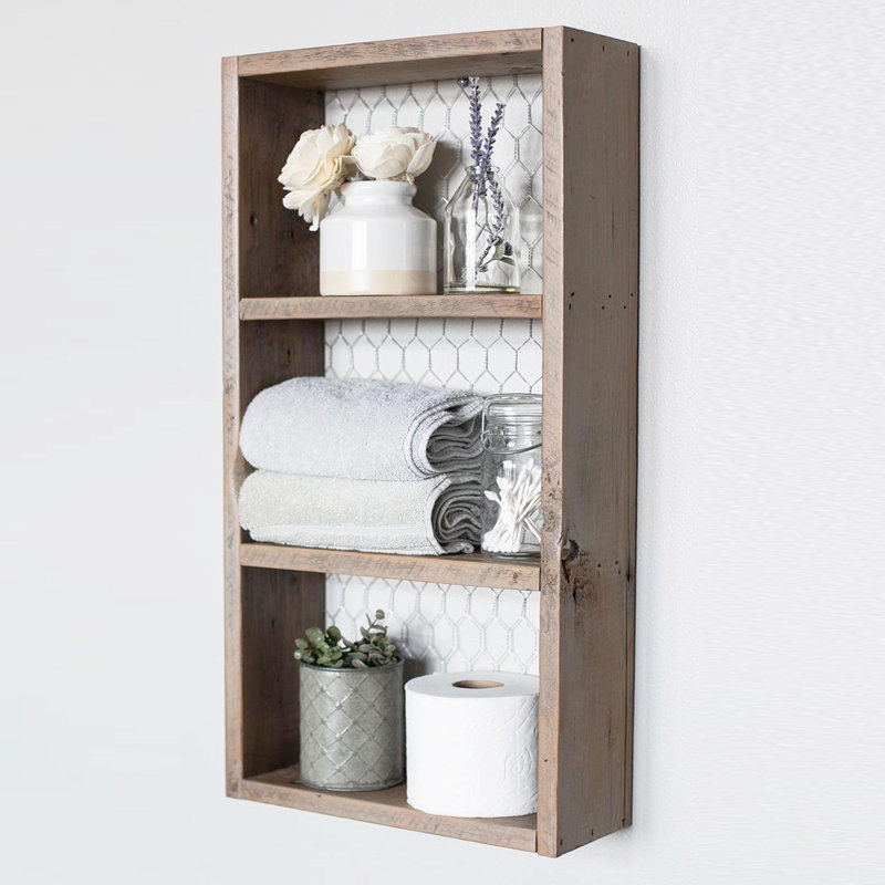 Tablette murale rustique faite à la main, couleur noyer, 11,8 x 23,6 x 3,5 pouces | 100% bois d'épinette, assemblé et mural | Parfait pour la décoration intérieure, l'organisation et la présentation | Design élégant en brun uni pour le salon, la cuisine ou les espaces de bureau