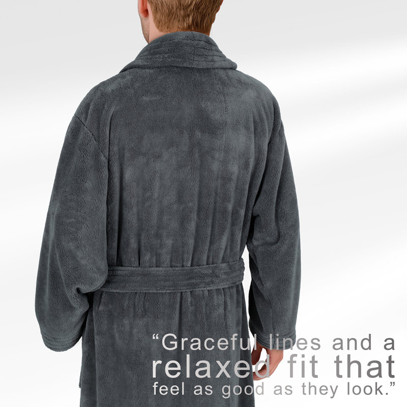 Peignoirs turcs, robes en molleton doux et absorbant doux, M, Gris