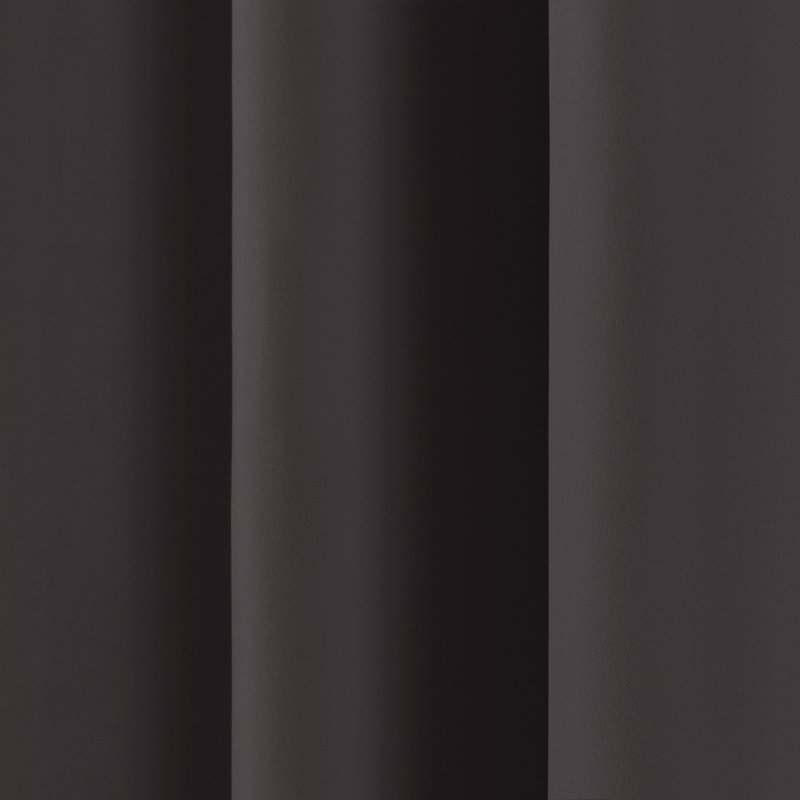 Schaeffer Solid Blackout Thermal Grommet Curtain Panels, Dark Gray, 52" W x 72" L