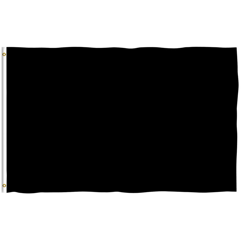 Solid Black Polyester 3x5 Foot Outdoor Flag with Brass Grommets