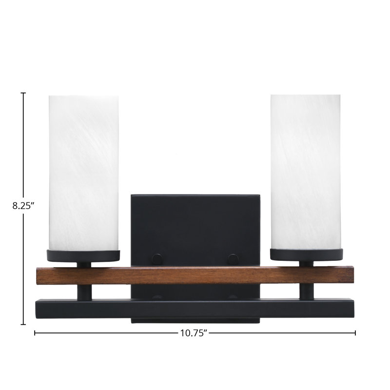 Belmont 2 Light Bath Bar, Black/Brown