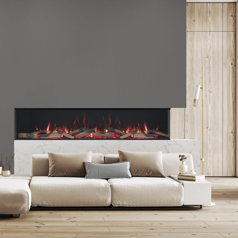 Butcher Belfry Heating Black Electric Fireplace, 54.8cm H x 180cm W x 28.1cm D