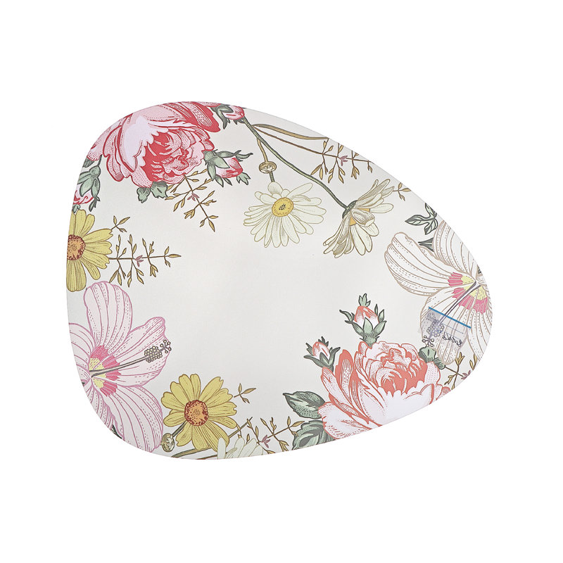 Napperon en PVC en forme de galet en forme de fleurs printanières - ensemble de 12