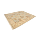 Wool Oriental Area Rug in Blue/Beige