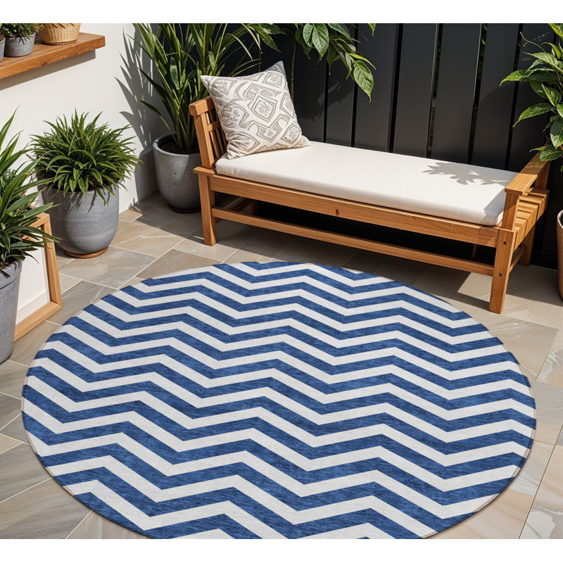 Tapis rond lavable à l'intérieur 8 pi