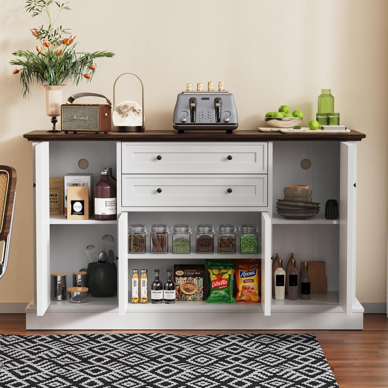 58" Buffet Sideboard Cabinet With Storage