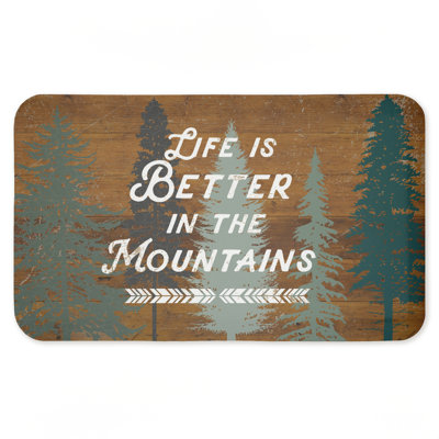 Retro Rustic Better In Mountains Printed Anti-Fatigue Floor Mat, design by Lula Bijoux & co., 30"x18"