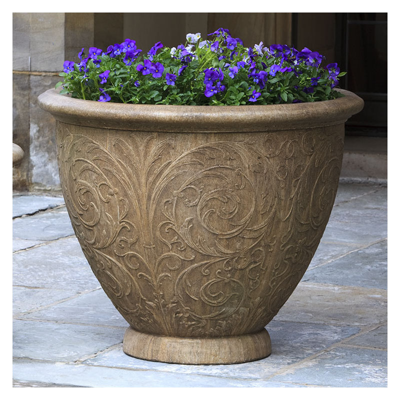 Arabesque Planter, Aged Limestone, Large
