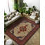 Tapis oriental en chenille de coton à imprimé machine beige / brun / bourgogne Guria-592957496