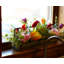 Arrangement floral de fleurs en métal galvanisé, tulipe mélangée, ensemble de centre de table en bois d’eucalyptus Protea & eucalyptus