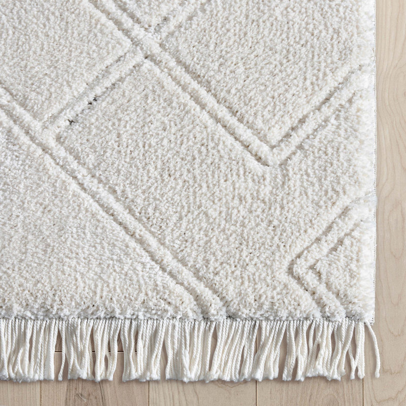  Tapis ivoire texturé Marina, Tapis de couloir 2 pi 3 po x 7 pi 3 po