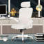 1 chaise de bureau ergonomique avec appui-tête réglable pouvant supporter jusqu'à 300 lb en maille et cuir pour les bureaux à domicile et les salles d'étude Blanc