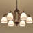 6-light  Dimmable Classic / Traditional Chandelier With white frosted glass shade-1882537431