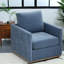 Fauteuil pivotant d'appoint, fauteuil club moderne en chenille bleue pour la maison