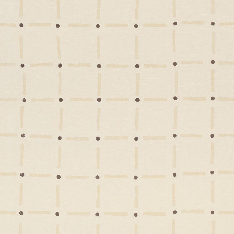 Schumacher X Caroline Z Hurley Drifting Grid Fabric, Tan