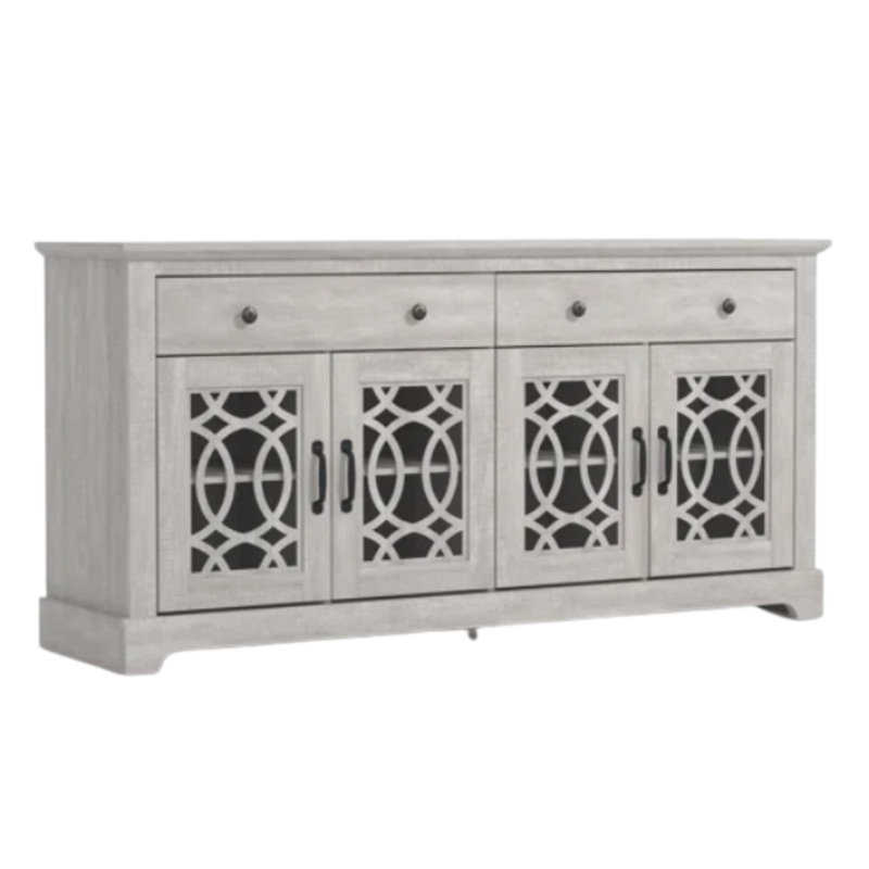 Ensemble de 2 buffets de rangement Wragby, Chêne gris cendré