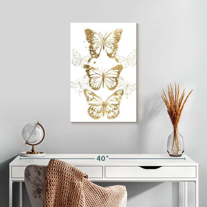 Brampt Gold Butterfly Contours I, 24" H x 16" W