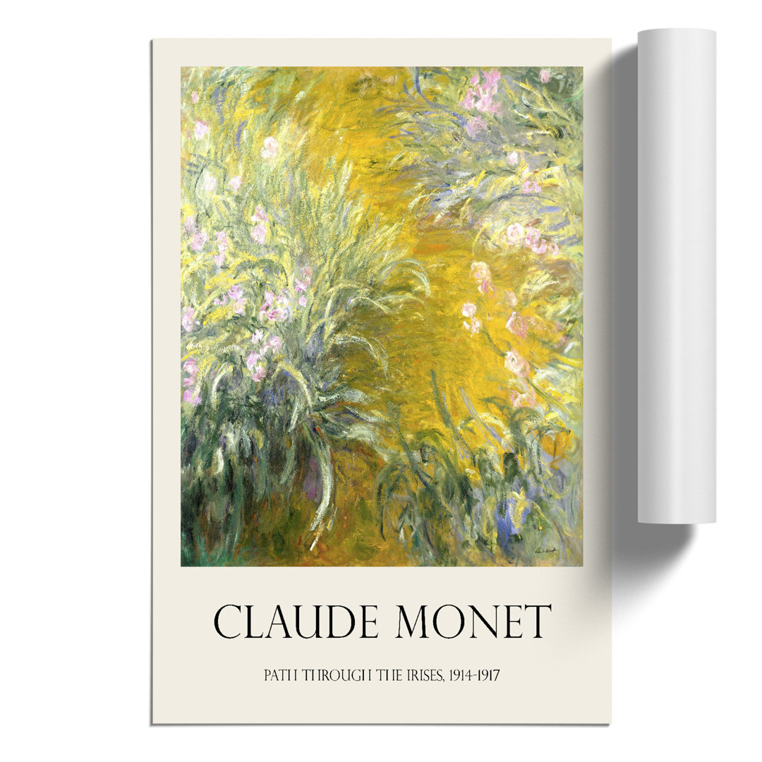 The Path Through the Irises Print by Claude Monet - Frameless Print