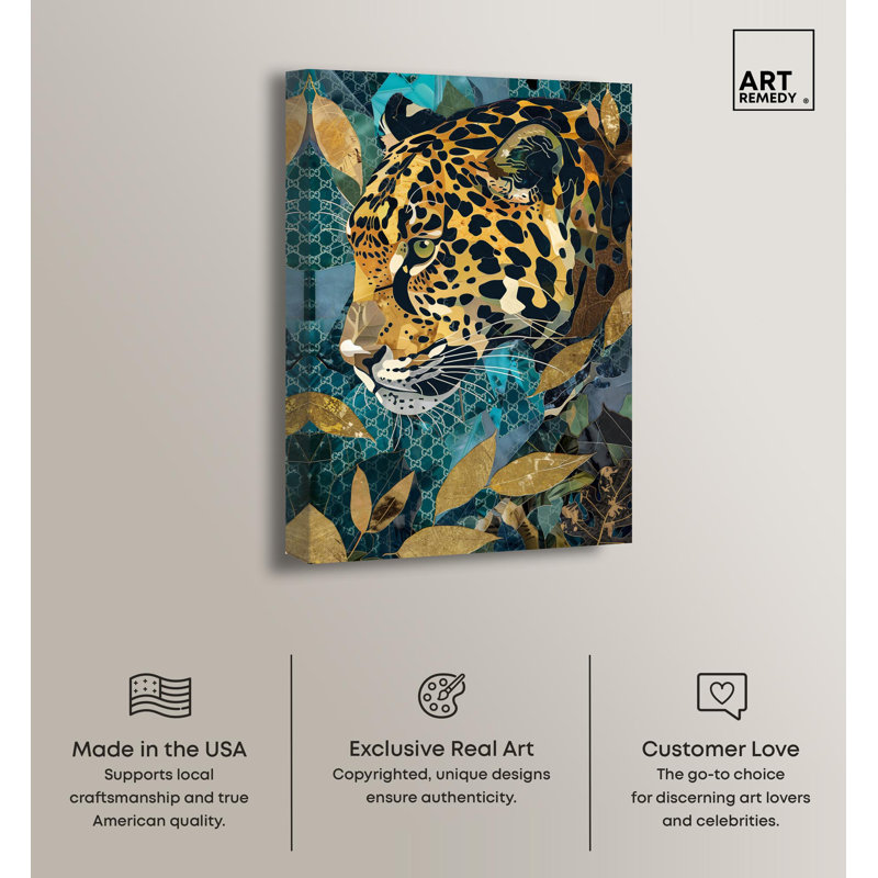 Enter Cheetah Miami Inspired Canvas Art Print, 30" x 20"