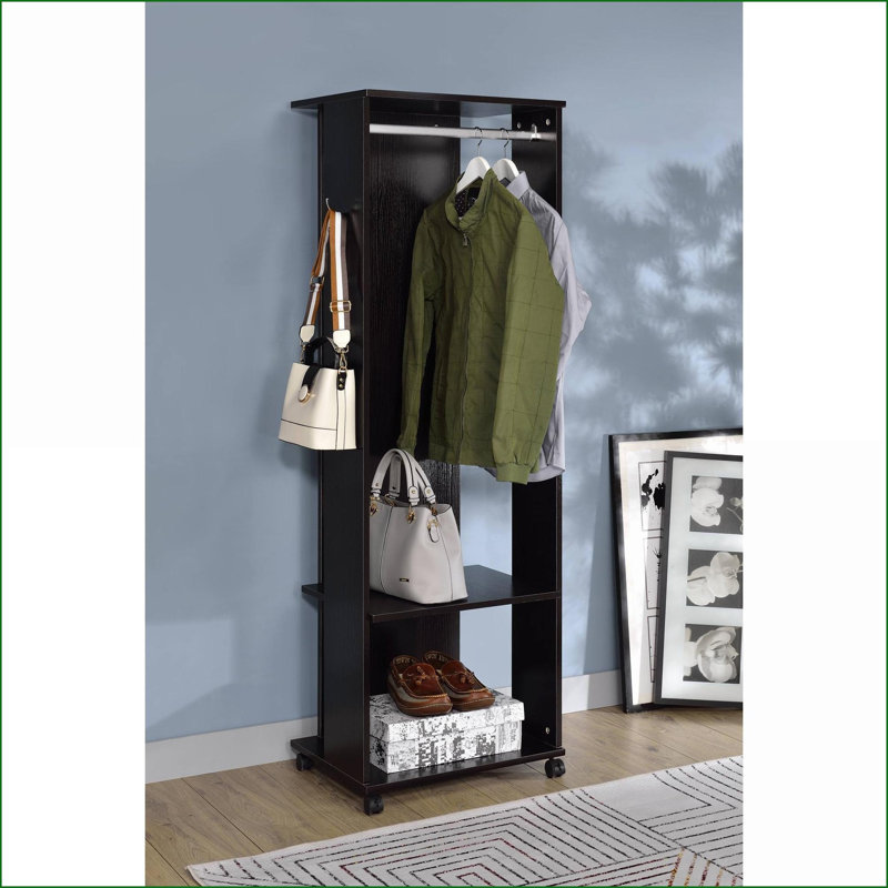 Arbre d'entrée, espresso moderne avec rangement, miroir et amp; Roulettes | Espresso | Bois synthétique