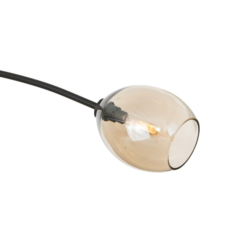 Luminaire suspendu Artémis double (verre), Bronze frotté à l'huile, Champagne
