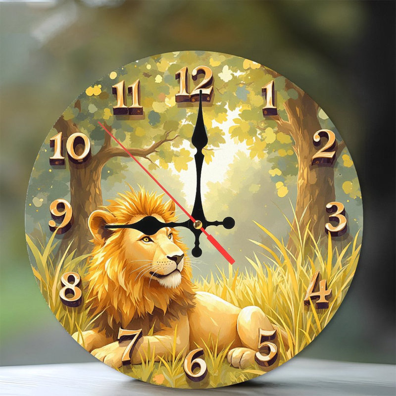 Horloge murale Lion Forest