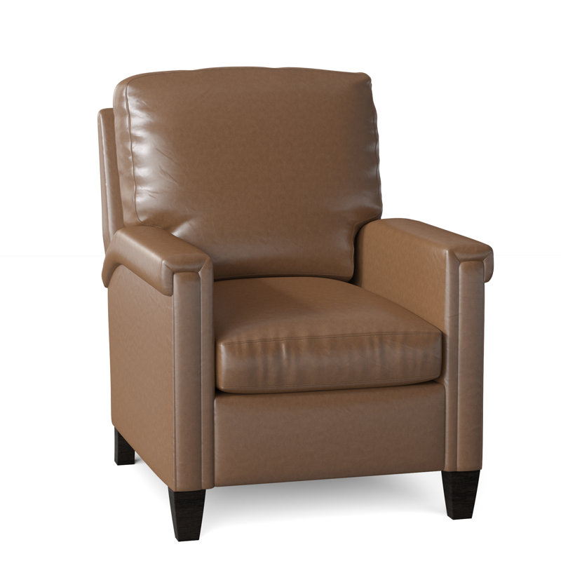 Kara 32" Wide Faux Leather Standard Recliner, Aline Light Gray Stonewash Genuine Leather, Cobblestone, Manual
