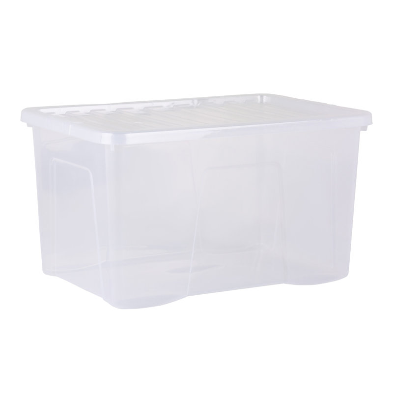 Wham Crystal 60L Plastic Storage Box Pack of 10 Clear