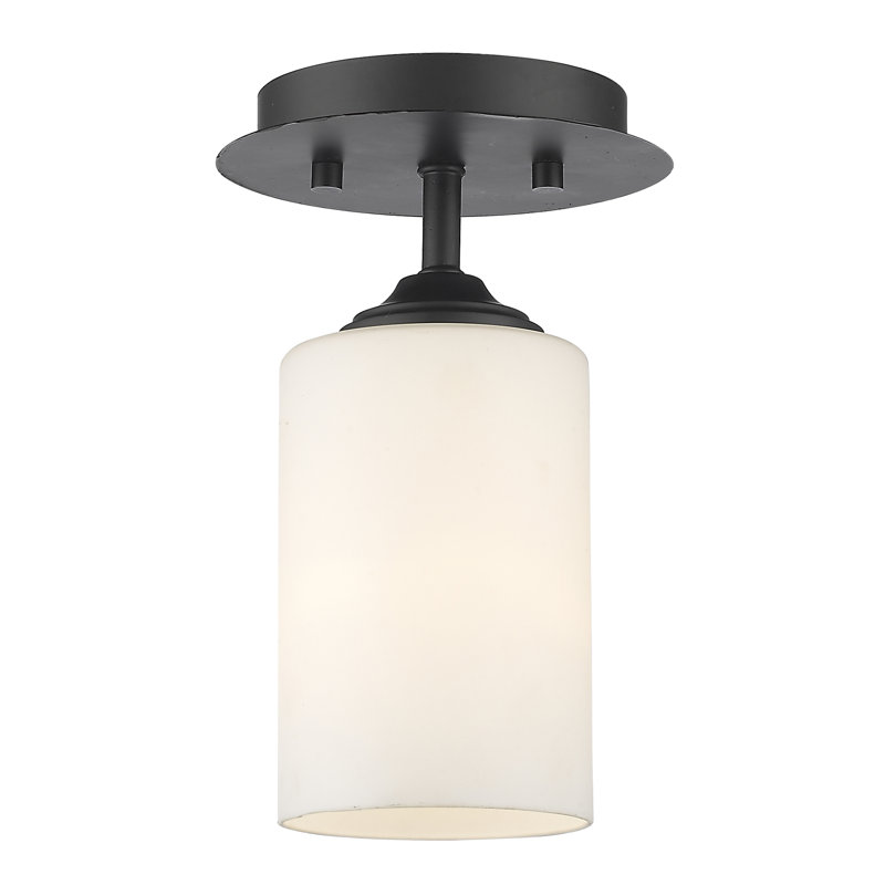 Beegle Glass Semi Flush Mount, Bronze