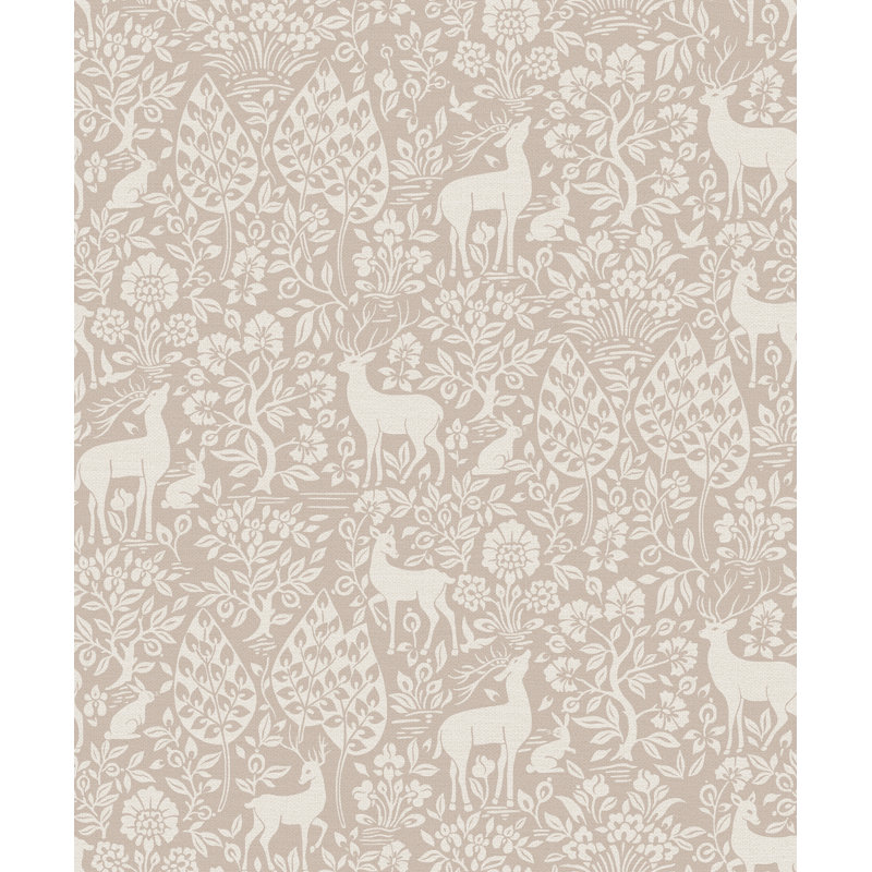 Papier peint rose Deer Woods, Rose
