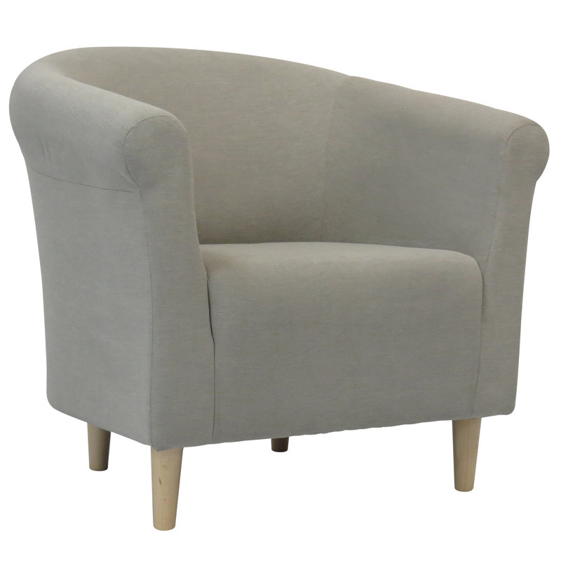 Liam Upholstered Barrel Chair, Toulan Taupe Twill