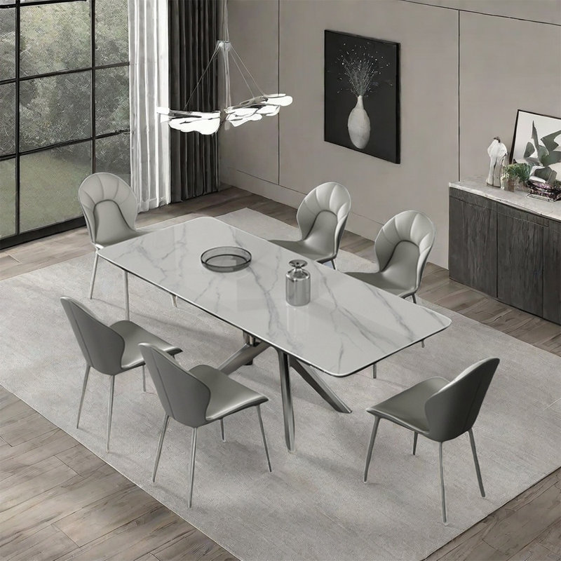 Ensembles de table de salle à manger haut de gamme de style moderne, H 29,5 po x L 78,7 po x l 35,4 po