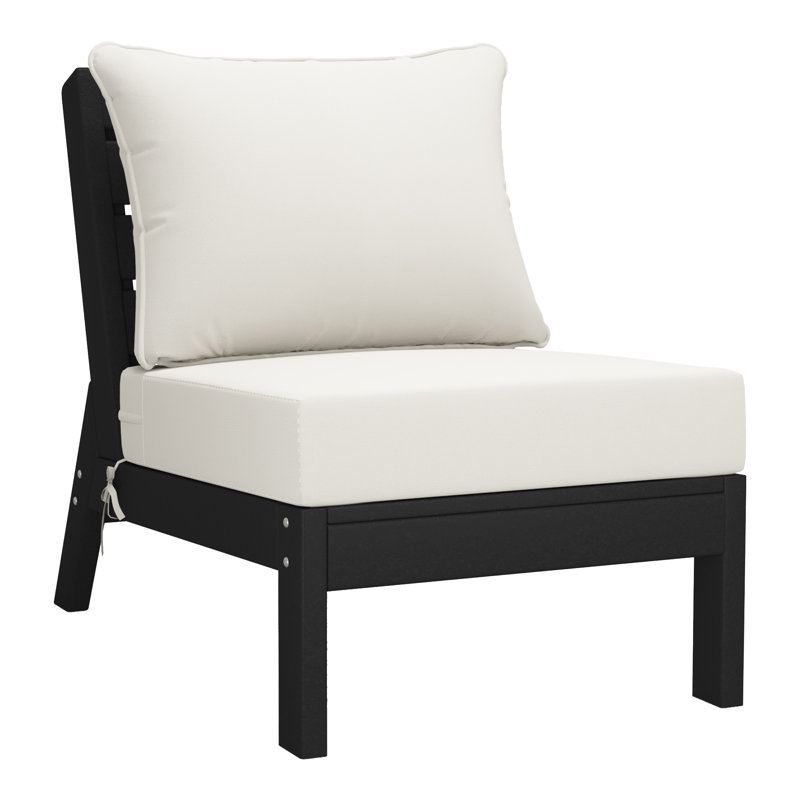 3-Piece Deep Seating Set With Cushions, Black, White